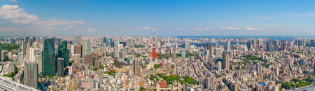 Tokyo skyline  with Tokyo Tower in Japanのeditorial素材