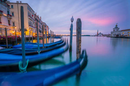Grand Canal in Venice, Italy at twilightの写真素材