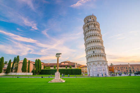 The Leaning Tower in a sunny day in Pisa, Italy.の写真素材