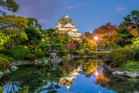 Osaka Castle in Osaka, Japan autumnのeditorial素材