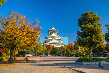 Osaka Castle in Osaka, Japan autumnのeditorial素材