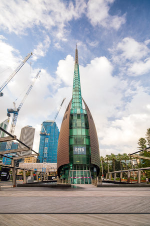 PERTH, AUSTRALIA - JULY 12: Perth the swan bell tower on July 12, 2017 The Bells swan are a set of 18 bells hanging in a specially built 82.5 metres-highのeditorial素材