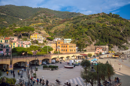 MONTEROSSO, Italy - October 17, 2017: Monterosso al Mare, old seaside villages of the Cinque Terre on the Italian Riviera in Italyのeditorial素材