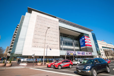 WASHINGTON, DC - 4 MARCH : Exterior of Newseum in Washington, DC, the United States on 4 March, 2018のeditorial素材
