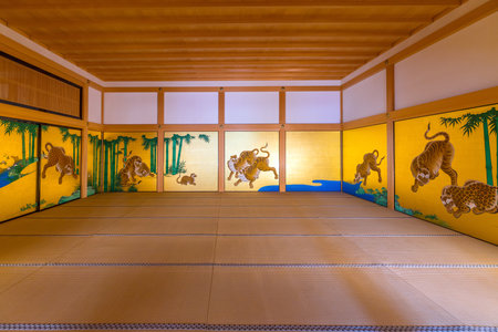 NAGOYA,  JAPAN - APRIL 19: Interior of Honmaru Palace of Nagoya Castle on April 19, 2018のeditorial素材