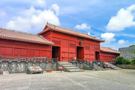 Main entrance gate of Shuri (Shurijo) Castle in Okinawaのeditorial素材
