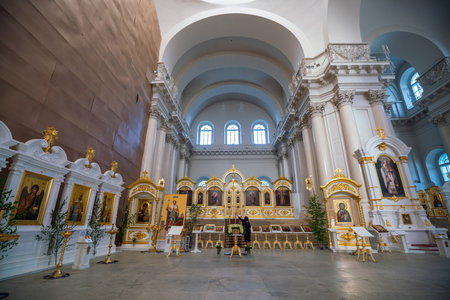 ST PETERSBURG, RUSSIA - MAY 28, 2018 : Interior of St. Petersburg, Russia, Resurrection cathedral of...
