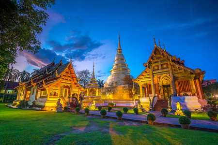 Wat Phra Singh temple in the old town center of Chiang Mai,Thailand