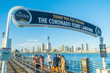 SAN DIEGO, CALIFORNIA, USA - OCTOBER 21, 2019:  Coronado ferry boat to Coronado island in San Diegoのeditorial素材