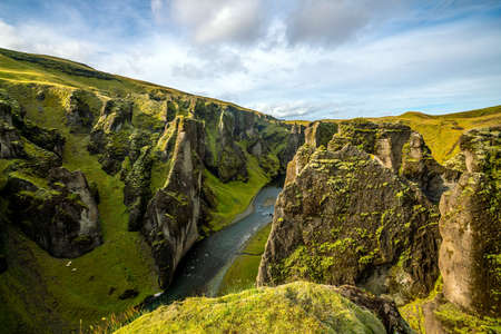 Iceland beautiful landscape, Icelandic nature landscape. Famous tourist attractionsの写真素材