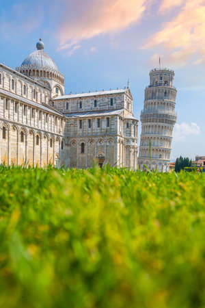 The Leaning Tower, Pisa city downtown skyline cityscape of Italy. Famous travel attractionの写真素材