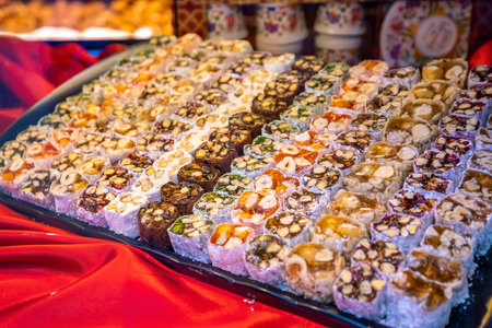 Traditional Turkish sweet Delight in Istanbul Turkishの写真素材