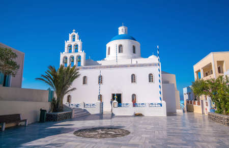 Cityscape of Oia town in Santorini island, Greece.の写真素材