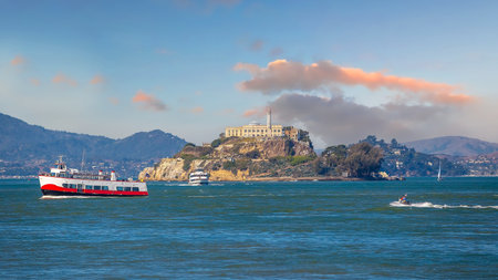 Historical site, Alcatraz Island in San Francisco, USAのeditorial素材
