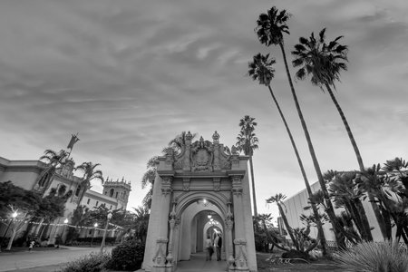 San Diego  Balboa public park at sunset in California USAのeditorial素材
