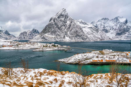 Beautiful nature lanscape of Lofoten in Norway, Europeの写真素材