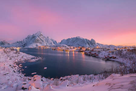 Beautiful nature lanscape of Lofoten in Norway, Europeの写真素材