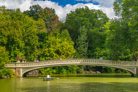 Central Park with Manhattan city skyline, cityscape of New York City USA in summerの写真素材