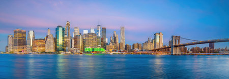 Manhattan's skyline, cityscape of New York City in the United State of Americaの写真素材