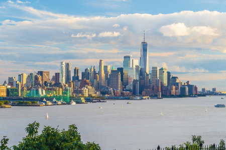 Manhattan's skyline, cityscape of New York City in the United State of Americaの写真素材
