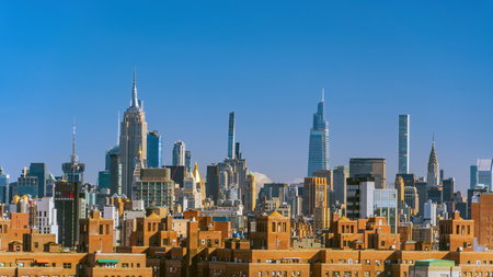 Manhattan's skyline, cityscape of New York City in the United State of Americaの写真素材