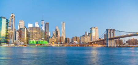 Manhattan's skyline, cityscape of New York City in the United State of Americaの写真素材