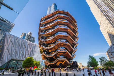 NEW YORK, USA - SEPTEMBER 27, 2022: Hudson Yards Vessel, new landmark of New York City, located in Manhattan Westのeditorial素材