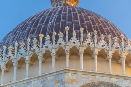 Details of Pisa Cathedral in Pisa, Italyの写真素材