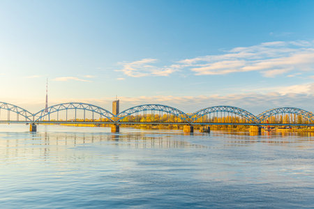 Old Town Riga city skyline, cityscape of Latvia at sunriseの写真素材