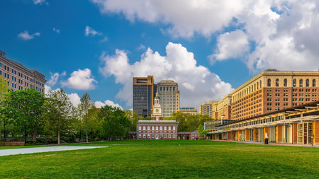 Independence Hall in Philadelphia, Pennsylvania USA at sunrise