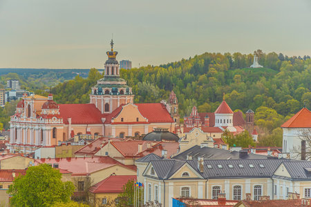 Downtown Vilnius city skyline, cityscape of  Lithuania in Europe