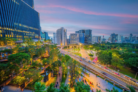 Bangkok Skyline, cityscape of Thailand at sunset