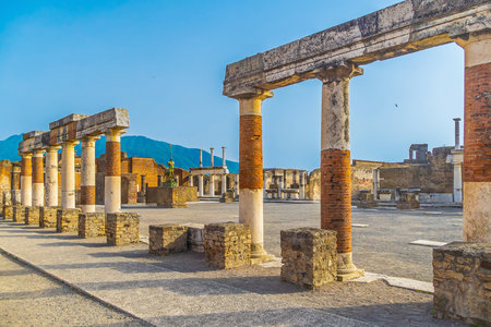Archaeological Park of Pompeii, UNESCO World Heritage Sites near Naples city, Italyの写真素材