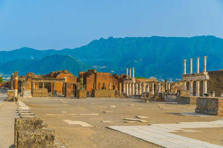 Archaeological Park of Pompeii, UNESCO World Heritage Sites near Naples city, Italyの写真素材