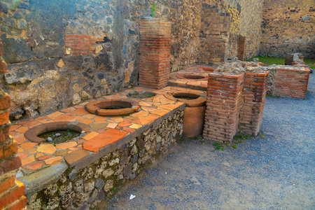 Archaeological Park of Pompeii, UNESCO World Heritage Sites near Naples city, Italyの写真素材