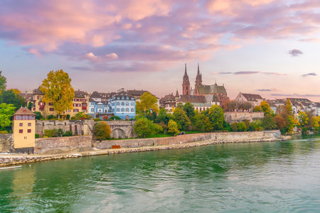 Old town Basel city skyline, city scape of  Switzerland in Europe