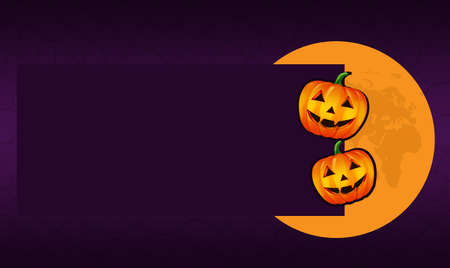 Halloween sale Banners with the characters on the background, Halloween sale message with pumpkin, Banner for Halloween party with place for text.の写真素材