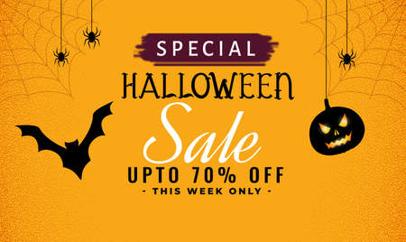 Halloween sale Banners with the elements
