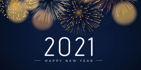 2021 Happy new year greeting banner. Happy New Year 2021 New Year Shining backgroundの写真素材