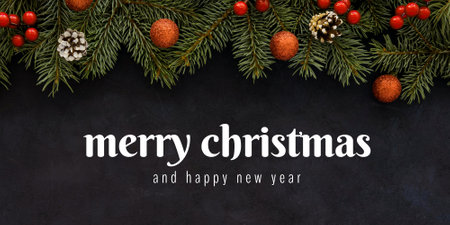 Merry Christmas background. Holiday's Background with Season Wishes, website banner, Christmas banner.の写真素材
