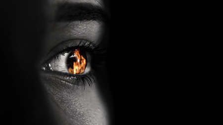 Girl with a Flaming Eyeの写真素材