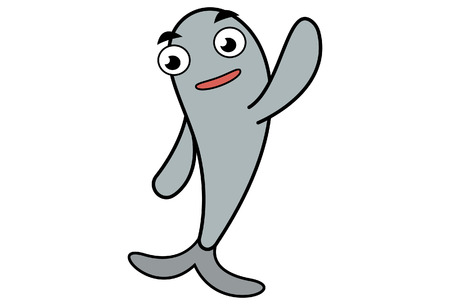 Vector cartoon illustration of fish . Isolated on white background.のイラスト素材