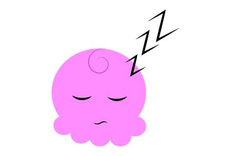 Vector Cartoon Cute Pink Face.のイラスト素材