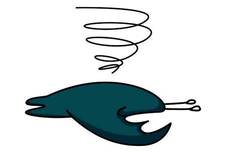 Vector cartoon illustration of cute bat.Isolated on white background.のイラスト素材