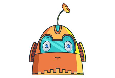 Cute Robot happy. Vector Illustration. Isolated on white background.のイラスト素材