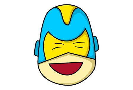 Vector illustration of robot is laughing. Isolated on white background.のイラスト素材