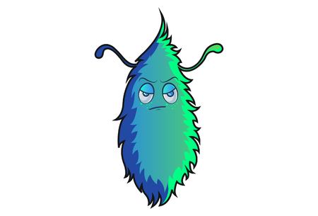 Vector cartoon illustration of cute mystic monster angry. Isolated on white background.のイラスト素材