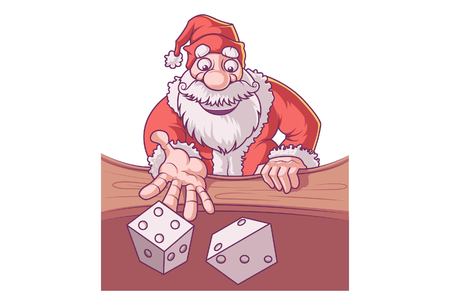Vector cartoon illustration of cute Santa. Isolated on white background.のイラスト素材