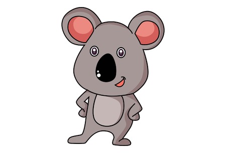 Vector cartoon illustration of cute rat. Isolated on white background.のイラスト素材