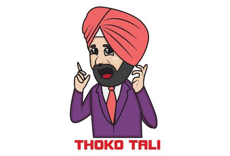 Vector cartoon illustration of Navjot singh sidhu. Isolated on white background.:: tasmeemME.com